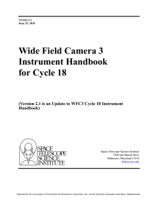 Wide Field Camera 3 Instrument Handbook for Cycle 18