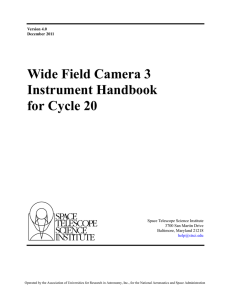 Wide Field Camera 3 Instrument Handbook for Cycle 20 Space Telescope Science Institute