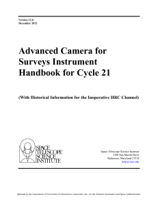 Advanced Camera for Surveys Instrument Handbook for Cycle 21