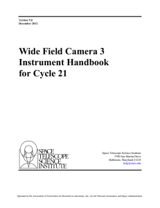 Wide Field Camera 3 Instrument Handbook for Cycle 21 Space Telescope Science Institute
