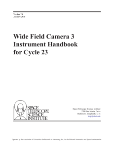 Wide Field Camera 3 Instrument Handbook for Cycle 23 Space Telescope Science Institute