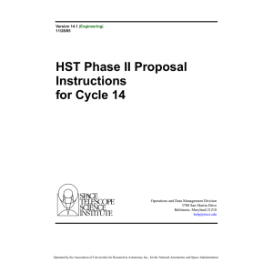 HST Phase II Proposal Instructions for Cycle 14 Operations and Data Management Division