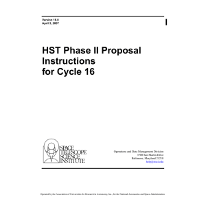 HST Phase II Proposal Instructions for Cycle 16 Operations and Data Management Division