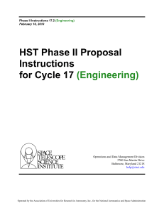 HST Phase II Proposal Instructions for Cycle 17 (Engineering)
