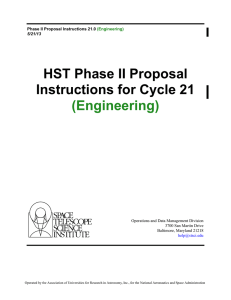 HST Phase II Proposal Instructions for Cycle 21 (Engineering)