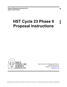 HST Cycle 23 Phase II Proposal Instructions Operations and Data Management Division