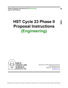 HST Cycle 23 Phase II Proposal Instructions (Engineering) Operations and Data Management Division