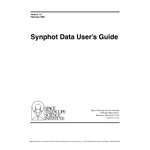 Synphot Data User’s Guide Space Telescope Science Institute 3700 San Martin Drive