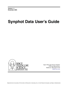 Synphot Data User’s Guide Space Telescope Science Institute 3700 San Martin Drive