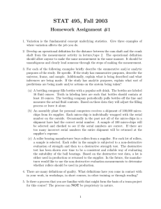 STAT 495, Fall 2003 Homework Assignment #1