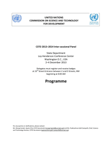 UNITED NATIONS COMMISSION ON SCIENCE AND TECHNOLOGY FOR DEVELOPMENT