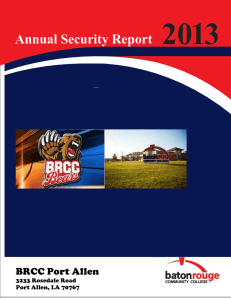 2013 Annual Security Report BRCC Port Allen 3233 Rosedale Road