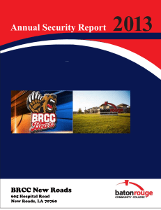 2013 Annual Security Report BRCC New Roads 605 Hospital Road