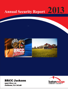 2013 Annual Security Report BRCC Jackson 3337 Hwy 10