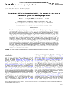 Elevational shifts in thermal suitability for mountain pine beetle