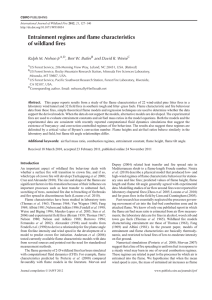 Entrainment regimes and flame characteristics of wildland fires Ralph M. Nelson Jr