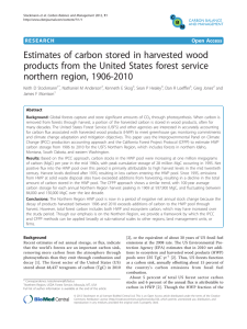 Estimates of carbon stored in harvested wood northern region, 1906-2010