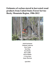 Estimates of carbon stored in harvested wood Rocky Mountain Region, 1906-2012