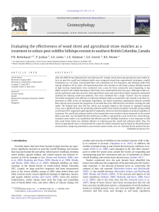 Evaluating the effectiveness of wood shred and agricultural straw mulches... ﬁre hillslope erosion in southern British Columbia, Canada