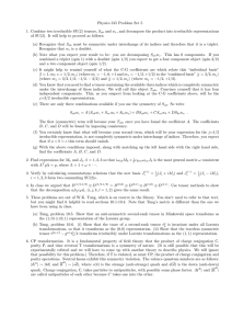 Physics 315 Problem Set 5 and w