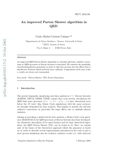 An improved Parton Shower algorithm in QED Carlo Michel Carloni Calame FNT/T 2001/06