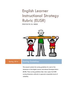 English Learner Instructional Strategy Rubric (ELISR)