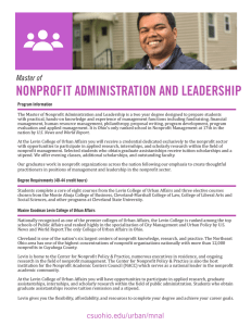 NONPROFIT ADMINISTRATION AND LEADERSHIP Master of