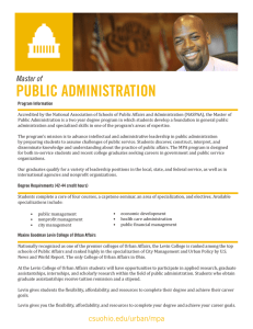 PUBLIC ADMINISTRATION Master of