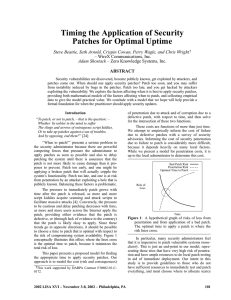 Timing the Application of Security Patches for Optimal Uptime Adam Shostack