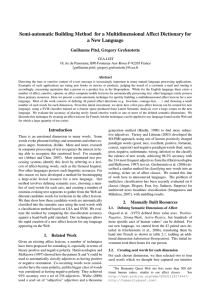 Semi-automatic Building Method for a Multidimensional Affect Dictionary for