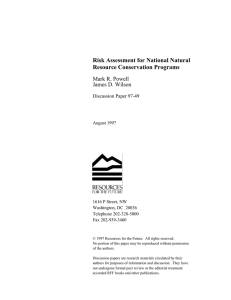 Risk Assessment for National Natural Resource Conservation Programs Mark R. Powell