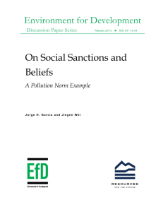 Environment for Development On Social Sanctions and  Beliefs