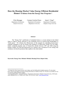 Does the Housing Market Value Energy Efficient Residential Homes †