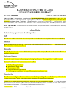 BATON ROUGE COMMUNITY COLLEGE CONSULTING SERVICES CONTRACT