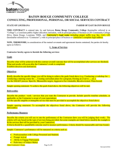 BATON ROUGE COMMUNITY COLLEGE CONSULTING, PROFESSIONAL, PERSONAL, OR SOCIAL SERVICES CONTRACT