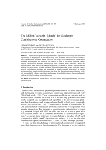 The Million-Variable ‘‘March’’ for Stochastic Combinatorial Optimization LEWIS NTAIMO and SUVRAJEET SEN