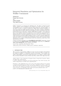 Integrated Simulation and Optimization for Wildfire Containment XIAOLIN HU Georgia State University