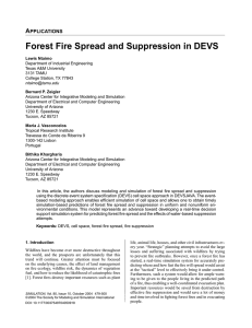 Forest Fire Spread and Suppression in DEVS A PPLICATIONS