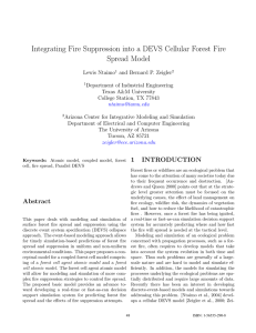 Integrating Fire Suppression into a DEVS Cellular Forest Fire Spread Model