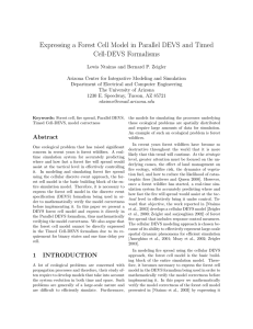 Expressing a Forest Cell Model in Parallel DEVS and Timed