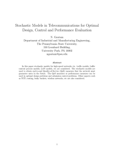 Stochastic Models in Telecommunications for Optimal Design, Control and Performance Evaluation