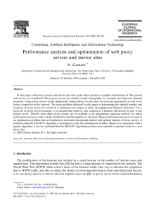 Performance analysis and optimization of web proxy servers and mirror sites N.Gautam