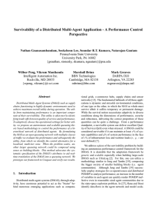 Survivability of a Distributed Multi-Agent Application - A Performance Control Perspective