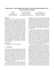 DESIGNING A NETWORK INFRASTRUCTURE FOR SURVIVABILITY OF MULTI-AGENT SYSTEMS