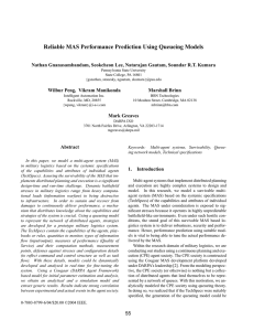 Reliable MAS Performance Prediction Using Queueing Models