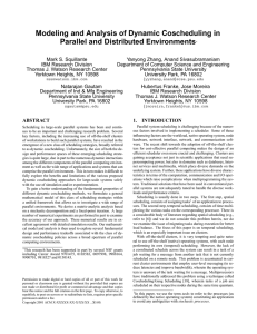 Modeling and Analysis of Dynamic Coscheduling in Parallel and Distributed Environments