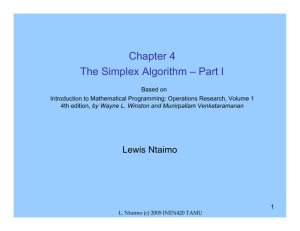 Chapter 4 The Simplex Algorithm – Part I