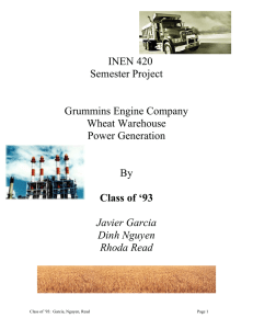INEN 420 Semester Project Grummins Engine Company
