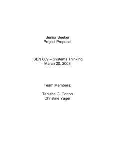 Senior Seeker Project Proposal ISEN 689 – Systems Thinking