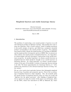 Simplicial functors and stable homotopy theory Manos Lydakis